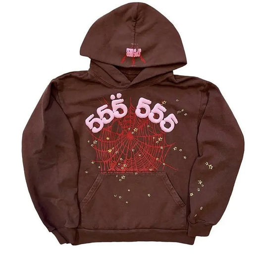 Sp5der Angel Numbers 'Brown' Hoodie